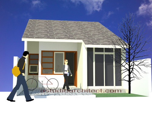 Desain rumah gratis: Rumah dengan tempat usaha didepan dengan lahan 6 